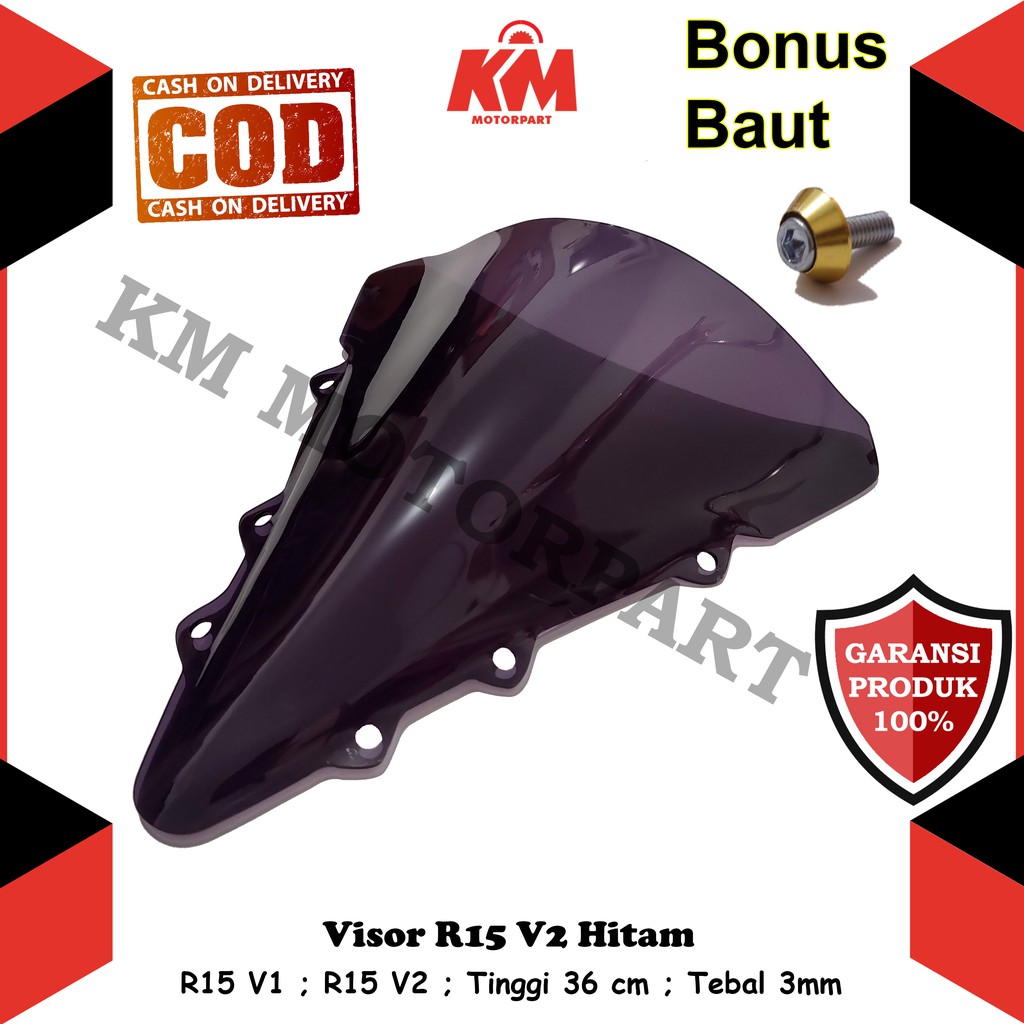 Jual Visor Windshield Yamaha R15 V1 R15 V2 Lama Jenong Tinggi 36 cm ...