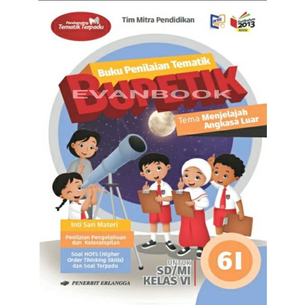 Jual Buku Bupetik Kelas 6 SD 6I K13 Revisi Erlangga Original Penilaian ...