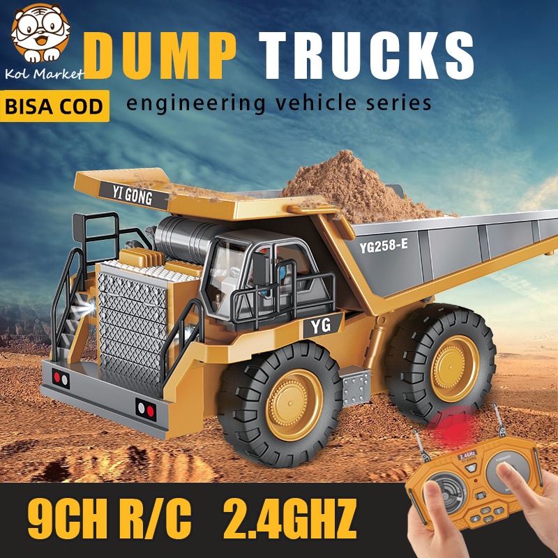 Jual RC Dump Truck 124 9Ch 2.4G Paduan Truk Remote Control 9CH Mesin