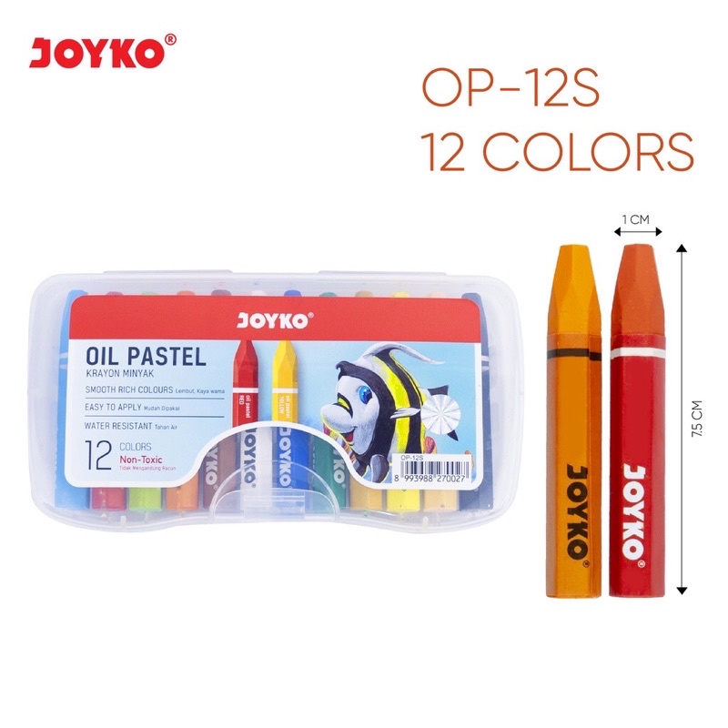 Jual Crayon Joyko Oil Pastel 12 Warna Shopee Indonesia