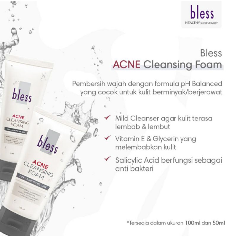 Jual bless acne cleansing foam 100ml facial foam | Shopee Indonesia