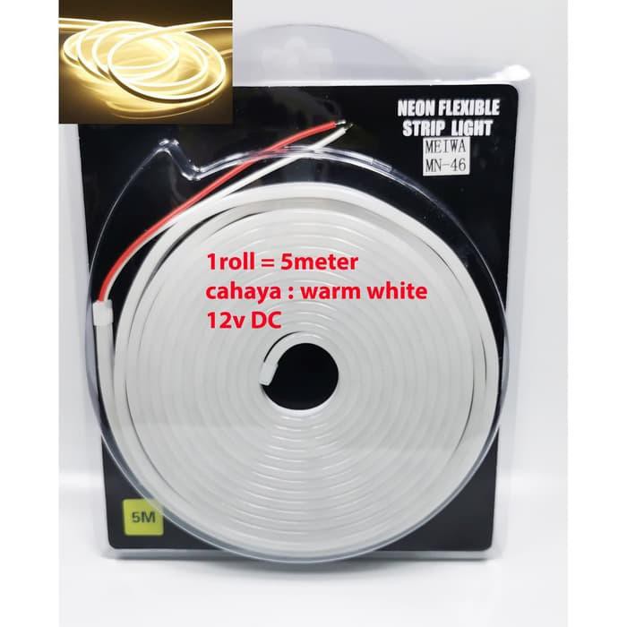 Jual warm white - Lampu LED Neon Flex LED Strip Flexible 1roll 5m 12V ...