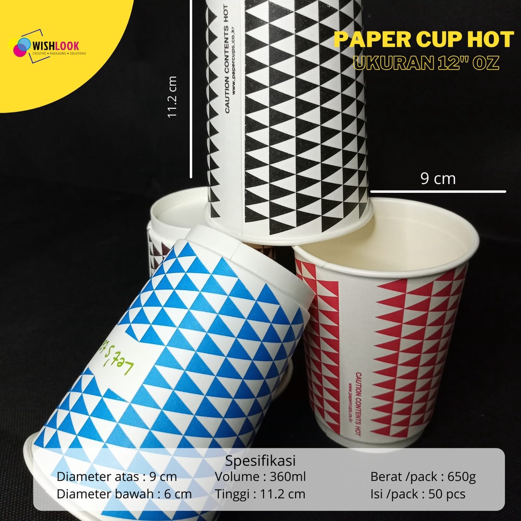 Jual Paper Cup 12 Oz Gelas Kertas Motif 360 Ml Shopee Indonesia 3996