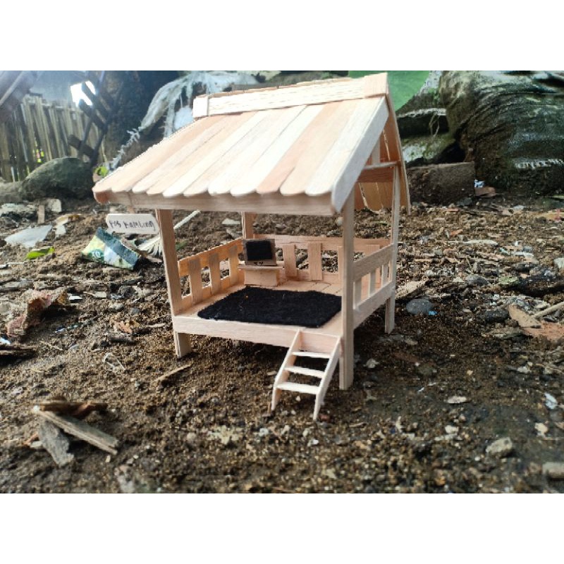 miniatur pos kampling pos ronda terbaru prakarya kerajinan stik es krim