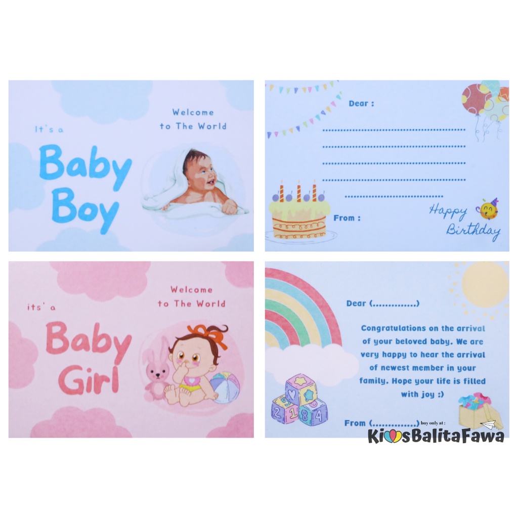 Jual Kartu Ucapan untuk Hadiah (Ulang Tahun/Lahiran/Kado) Bayi Anak