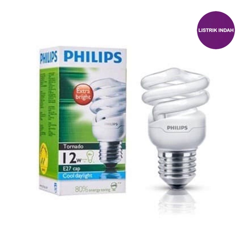 Jual LAMPU SPIRAL PHILIPS TORNADO 12W PUTIH COOL DAYLIGHT | Shopee ...