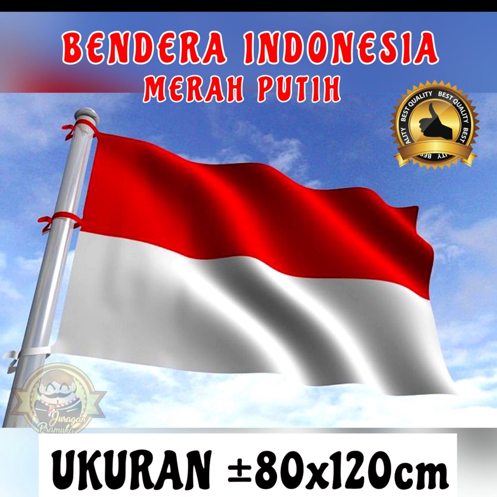 Jual BENDERA MERAH PUTIH INDONESIA UKURAN ±80x120cm KAIN SATIN PELES ...