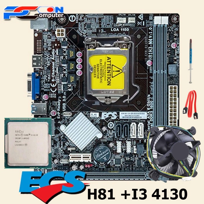 Jual Mainboard Mobo Motherboard Soket Lga 1150 H81 Dengan Procesor Dan Fan Shopee Indonesia