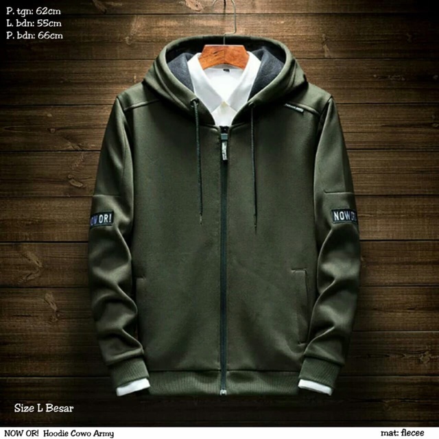 Jaket pria hoodie jaket NOW OR jaket cowok