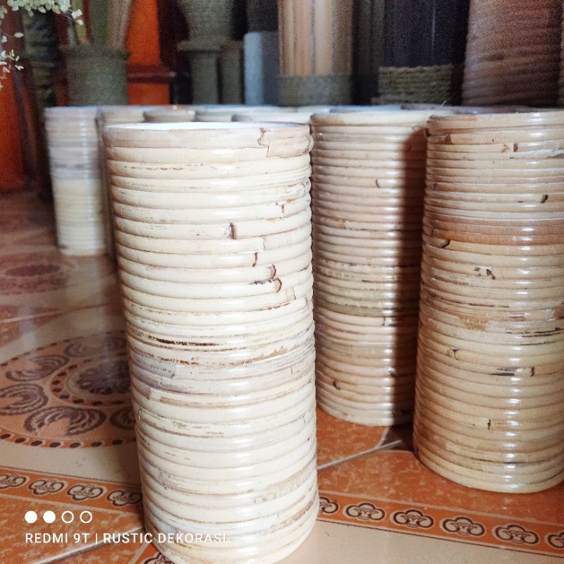 Jual vas rotan | pot rotan lilit | Shopee Indonesia
