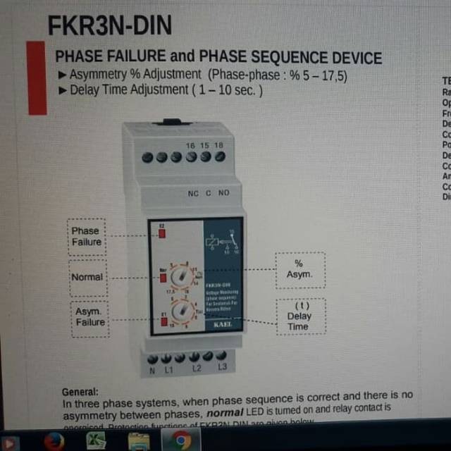 Jual Phase failure + sequance relay PFR merk KAEL | Shopee Indonesia
