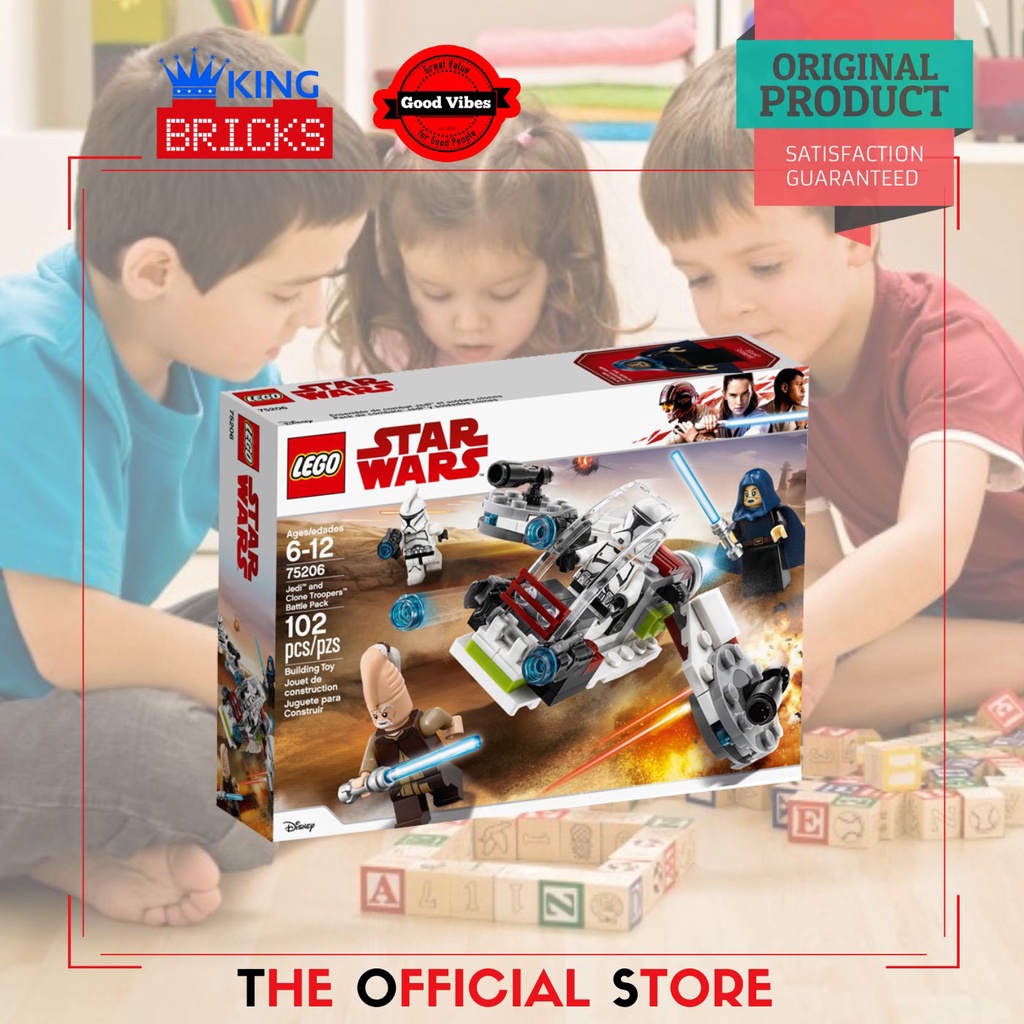 Jual LEGO Original STAR WARS 75206 Jedi and Clone Trooper Battle Pack ...