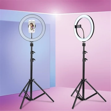Ring Light LED Kamera 26cm Lampu LED Studio Selfie Makeup Vlog Live Streaming Tripod Stand
