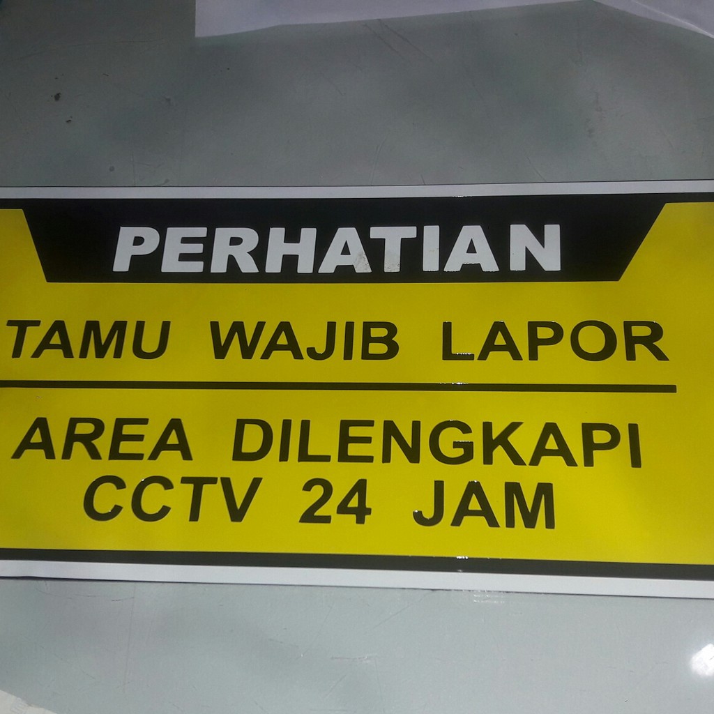 Jual Akrilik Sign Tanda Rambu Pintu Tulisan Tamu Wajib Lapor Cctv Area