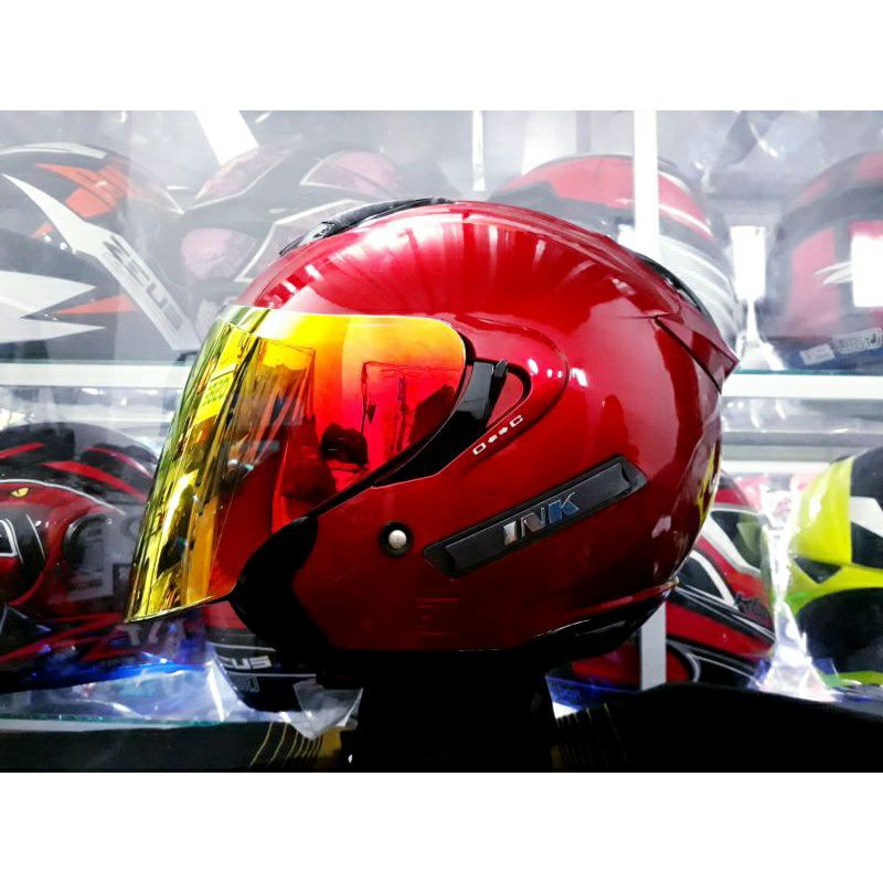 Jual INK HELM METRO 2 SOLID RED MAROON+VISOR IRIDIUM RED GOLD NORISK ...