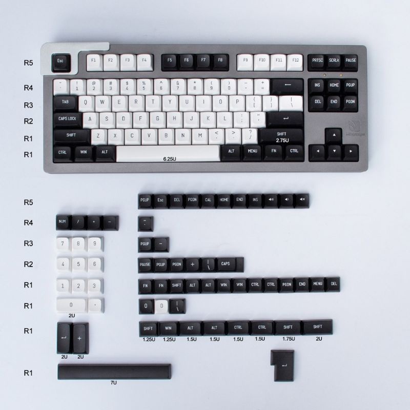 Jual Keycaps Black & White doubleshot 150 keys | Shopee Indonesia