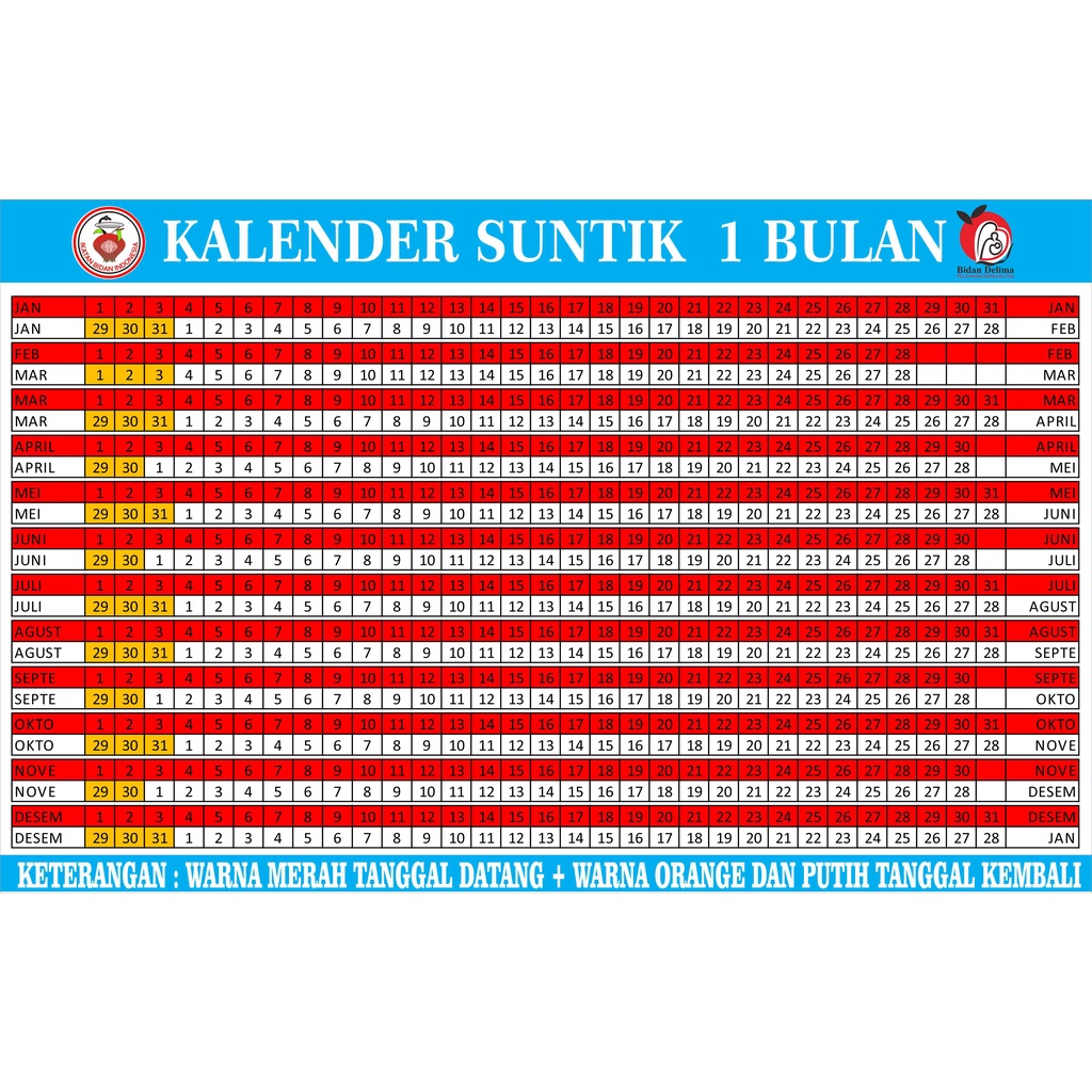 Jual Kalender Kb 1 Bulan Shopee Indonesia 3748