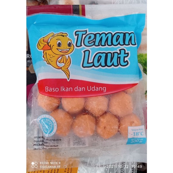 Jual Teman Laut Bakso Ikan Dan Udang Kemasan 200gr Olahan Ikan Seafood