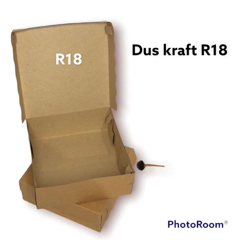 Jual DUS KOTAK NASI R8. 18x18 ECERAN KRAFT COKLAT PACKING KUE NASI BOX ...