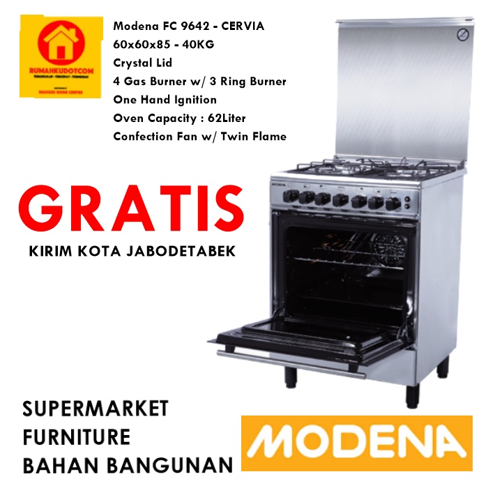 Jual KOMPOR GAS MODENA KOMPOR GAS OVEN MODENA FREESTANDING COOKER MODENA OVEN MODENA FC