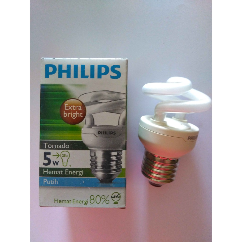 Jual Lampu Philips 5w Watt Ulir Tornado Helix Putih Shopee Indonesia