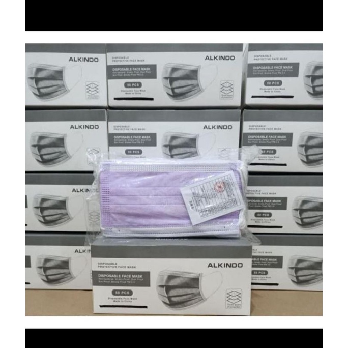 Jual Masker Non Medis 3 lapis 1 box isi 50pcs Disposable Facemask ...
