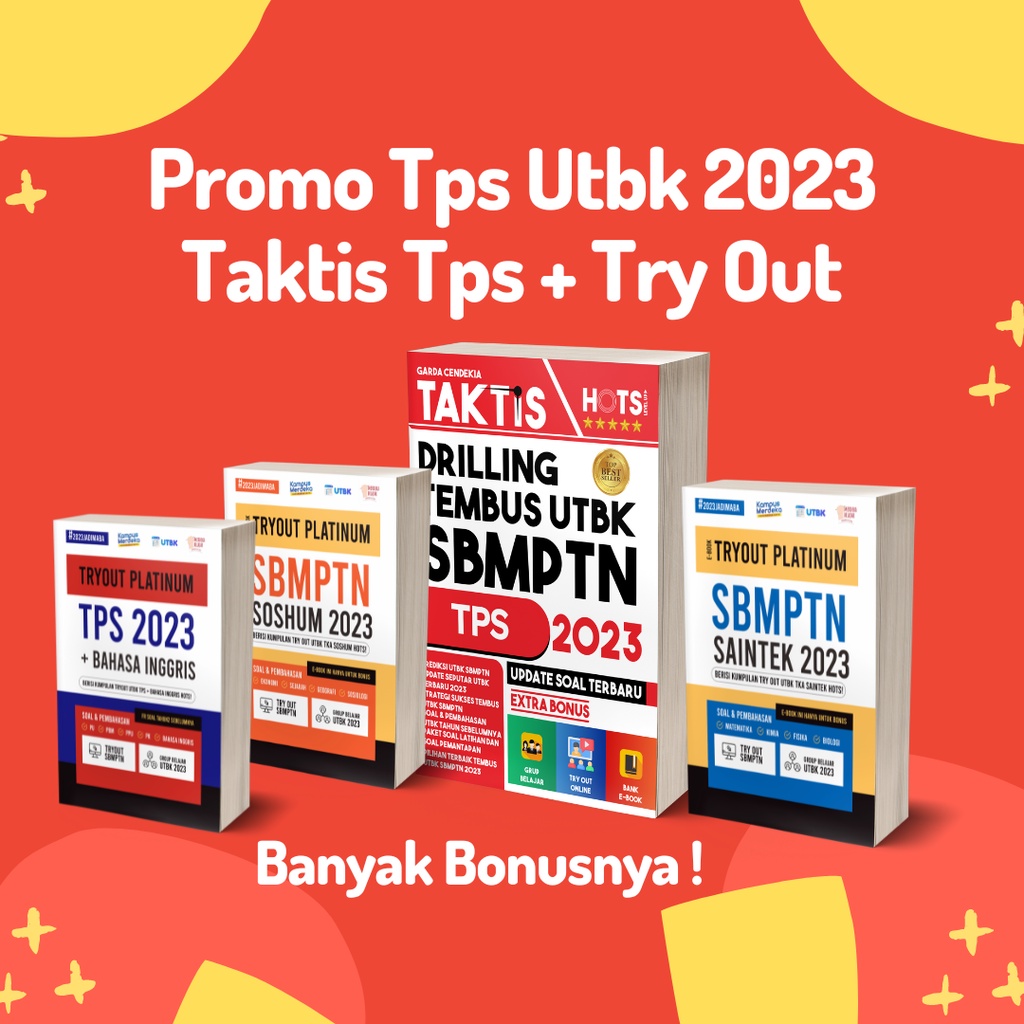 Jual PAKET BUKU TAKTIS DRILLING TEMBUS UTBK TPS 2023 BONUS TRY OUT