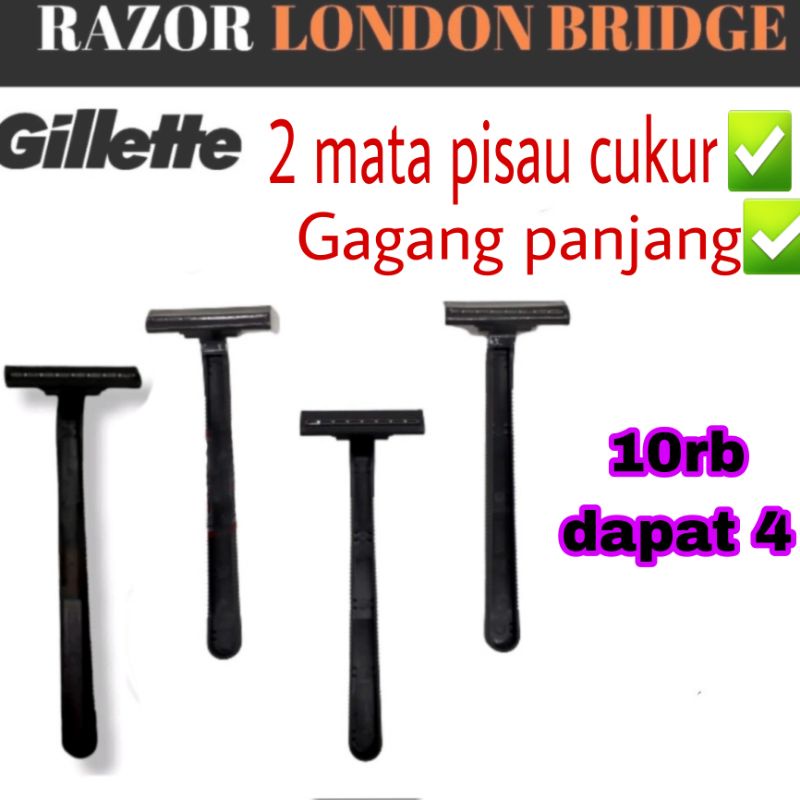 Jual Razor Gillette London Bridge 2 Layer Disposable Razor Alat Cukur ...