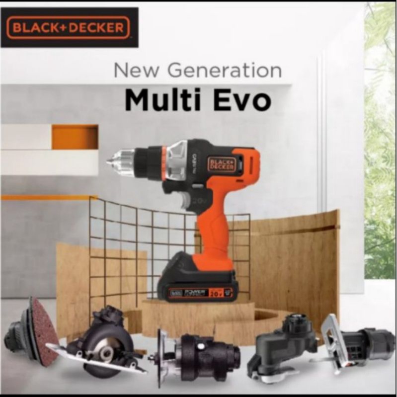 Mesin Cordless Black Decker Multi Evo Multifungsi 6 Toolkit Multievo EVO185K6 B1 Multitool Multitools Multi Tool EVO185K6 EVO 185 EVO185 EVO186 EVO