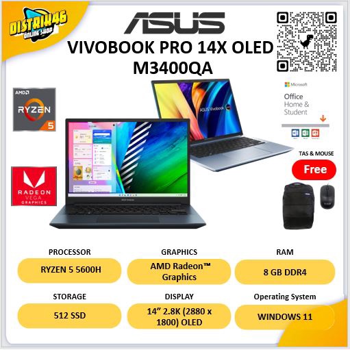 Jual Asus Vivobook Pro X Oled M Qa Ryzen H Gb Ssd Office