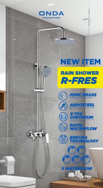 Jual RAIN SHOWER SET ONDA R FRESH SERIES BRASS KRAN MIXER PANAS DINGIN ...