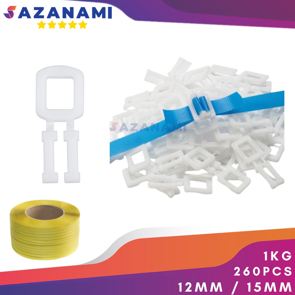Jual GESPER 1 KG STRAPPING BAND KLAM PLASTIK TALI KLAM GESPER 1 KG