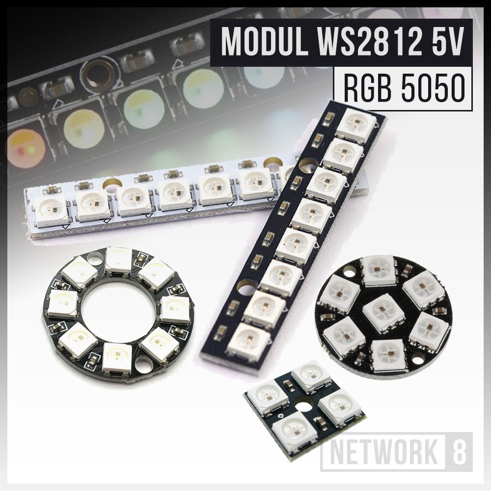 Jual MODUL LAMPU RGB LED WS2812 WS2812B 7 8 RING CHANNEL BIT MATA 5V ...