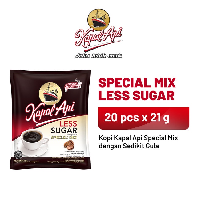 Jual KAPAL API Special Mix Less Sugar 1 Bag (20 x 21 gr) | Shopee Indonesia