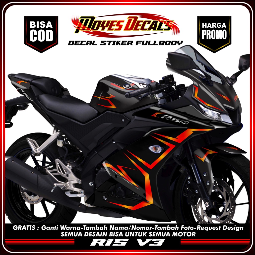 Jual BISA COD - Stiker Decal Motor R15 V3 Matrixline Stiker Fullbody ...