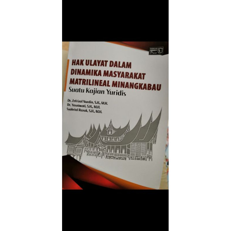 Jual Buku Hukum Hak Ulayat Dalam Dinamika Masyarakat Matrilineal