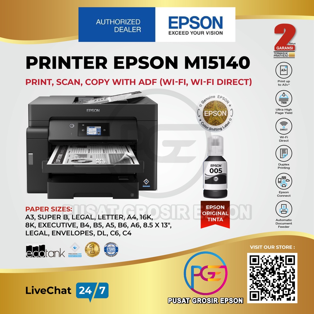 Jual Epson Ecotank M15140 M 15140 M 15140 A3 Wi Fi Duplex All In One Ink Shopee Indonesia 6428