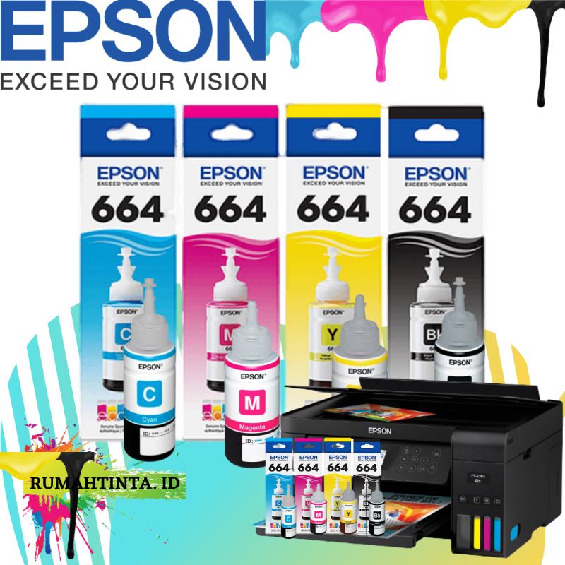 Jual Tinta Printer Epson 664 Tipe Printer L100 L110 L120 L200 L210 L220 L300 L310 L350 L355 L360 7280