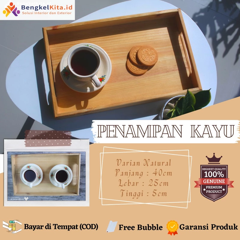 Penampan Kayu / Nampan Kayu / Baki /  Pelengkapan Dapur / Aksesoris Dapur / Tempat Penyimpanan