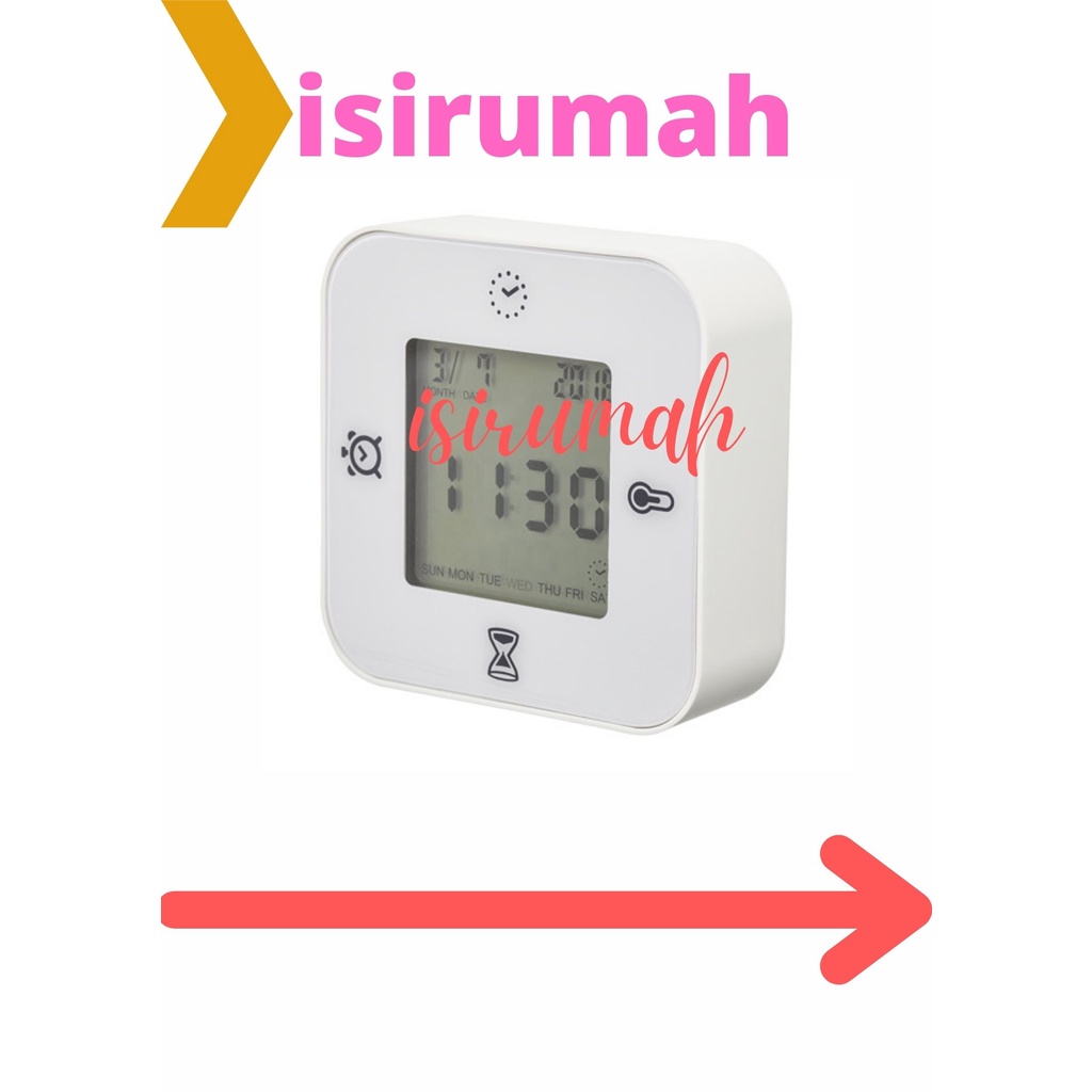 Jual IKKLOCKIS Jam/termometer/alarm/pengatur waktu, warna putih ukuran ...