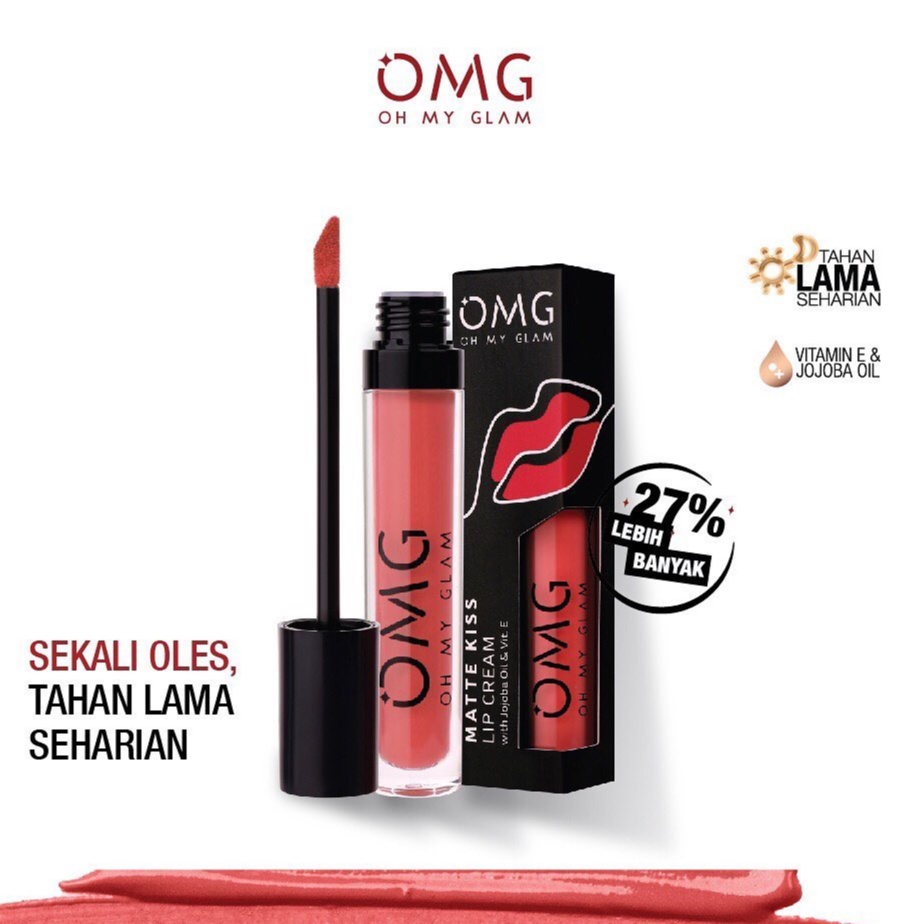 Jual OMG OH MY GLAM Matte Kiss Lip Cream Matte | Shopee Indonesia
