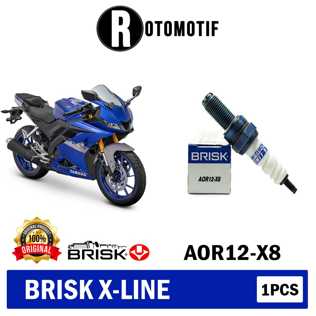 Jual Busi Motor R15 V3 Brisk X line AOR12-X8 Harian dan Racing | Shopee ...