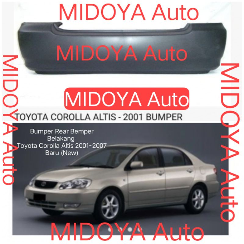 Jual Bumper Rear Bemper Belakang Toyota Corolla Altis 2001-2007 Baru ...