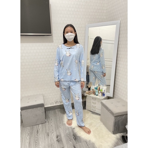 Jual Pajamas / Sleepwear / Baju tidur / Piyama Rabbit Blue | Shopee ...