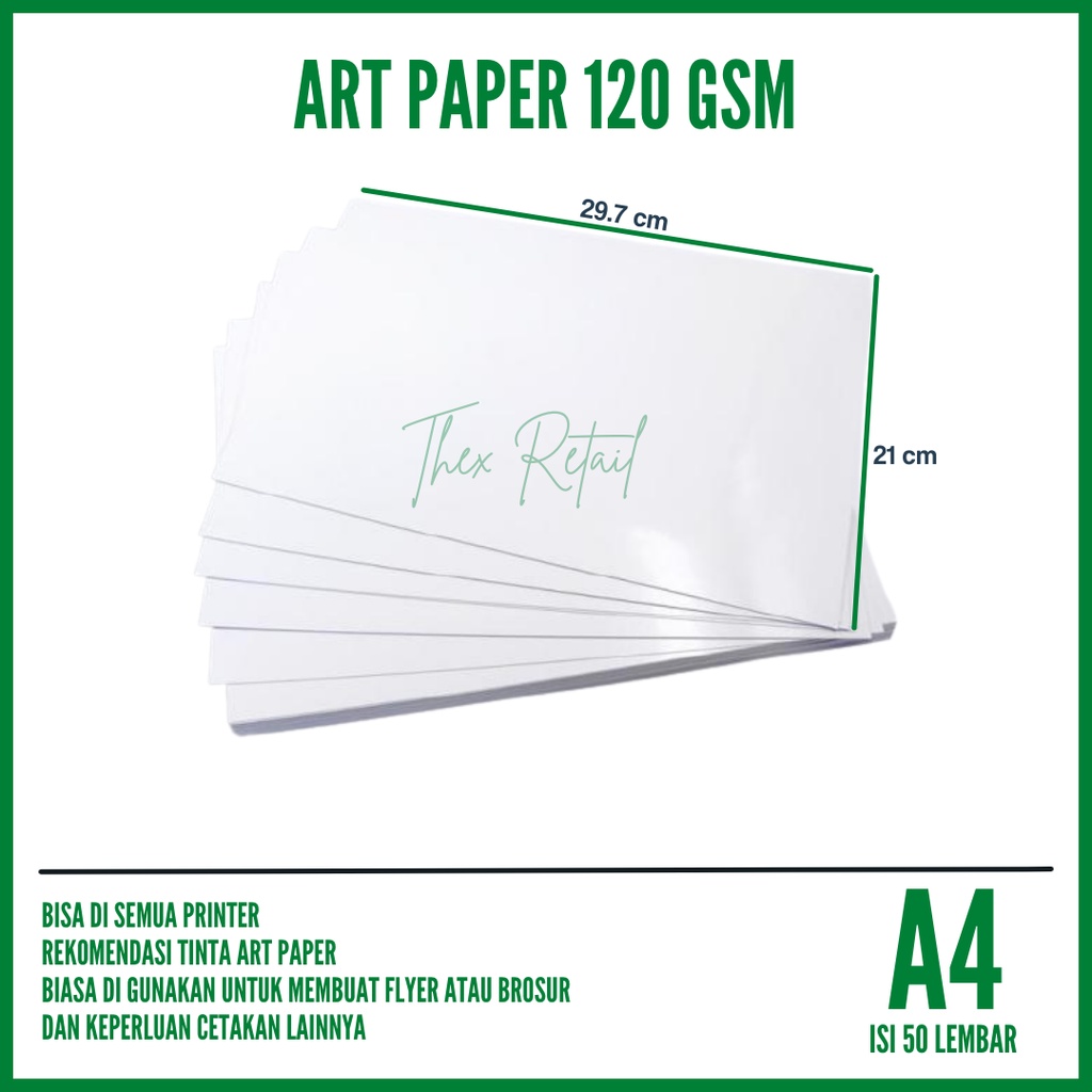 Jual Kertas Art Paper A4 120 Gsm Isi 50 Lembar Kertas Art Paper 120