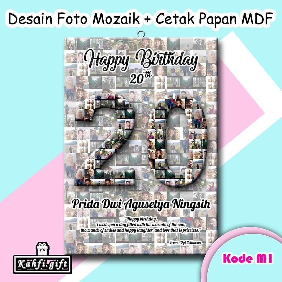 Jual Edit Foto Mozaik dengan Frame Block Poster ukuran 12R dll. -  Multicolor di Seller AJ_store - Karanganyar, Kota Bandung