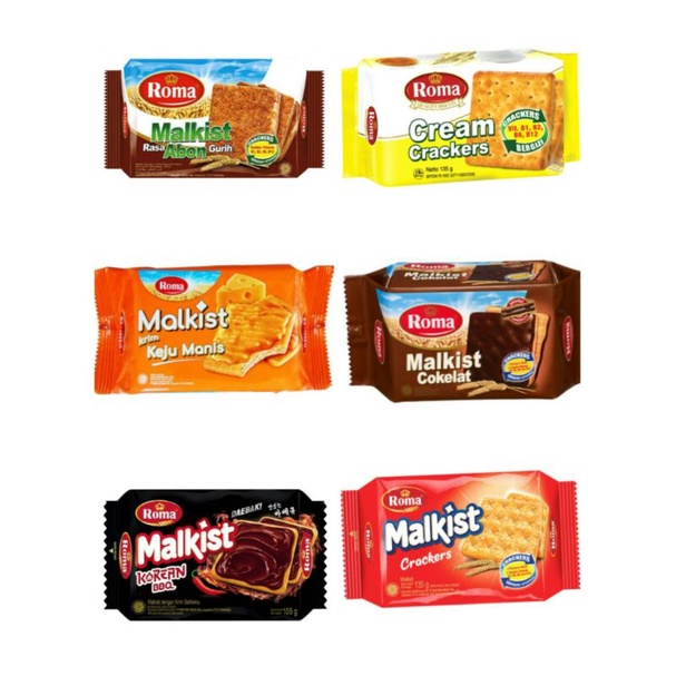 Jual Roma Malkis Cracker 135gr / Roma Malkist Cream / Abon / Coklat