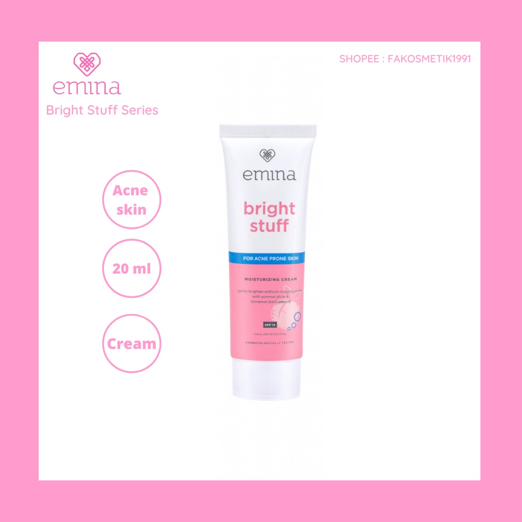 Jual Emina Bright Stuff Acne Prone Skin Mousturizing Cream 20 ml