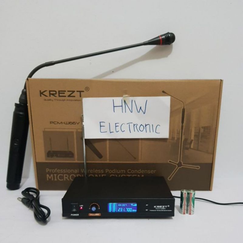 Jual mic microphone wireless podium condenser kondenser KREZT PCM W66V