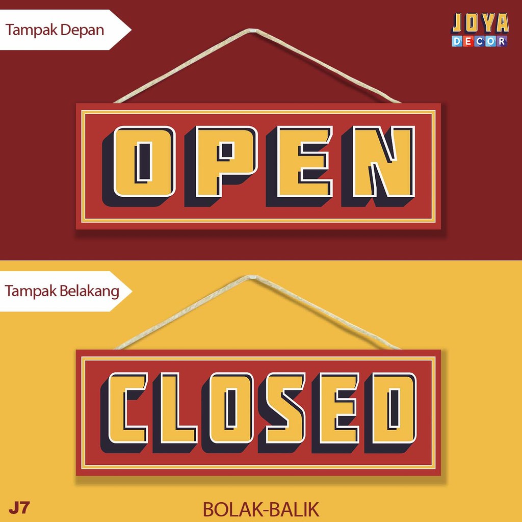 Jual Open Closed Sign Board Papan Petunjuk Bolak Balik JJ6 | Shopee ...